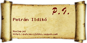 Petrán Ildikó névjegykártya